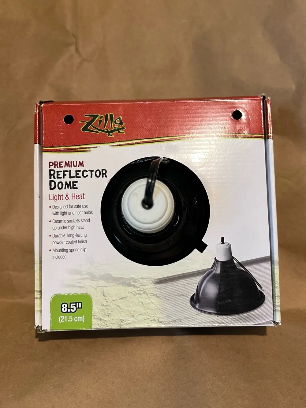 ZILLA DOME REFLECTOR CERAMIC BOX 8.5in WHITE NIB